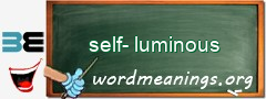 WordMeaning blackboard for self-luminous